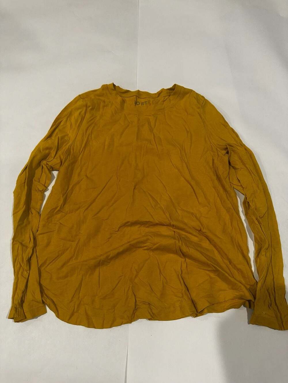 Loft Long Sleeve Top Size L Mustard Yellow Crew Neck